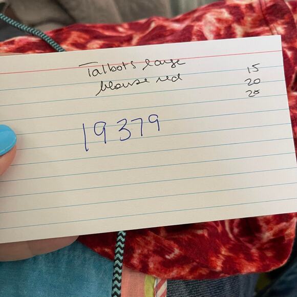 Talbots red knit blouse t-shirt tee top women's large white red pink cotton blnd - Picture 15 of 16